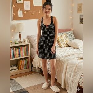 George Black and White Polka Dot Racerback Soft Comfy Dress Like New